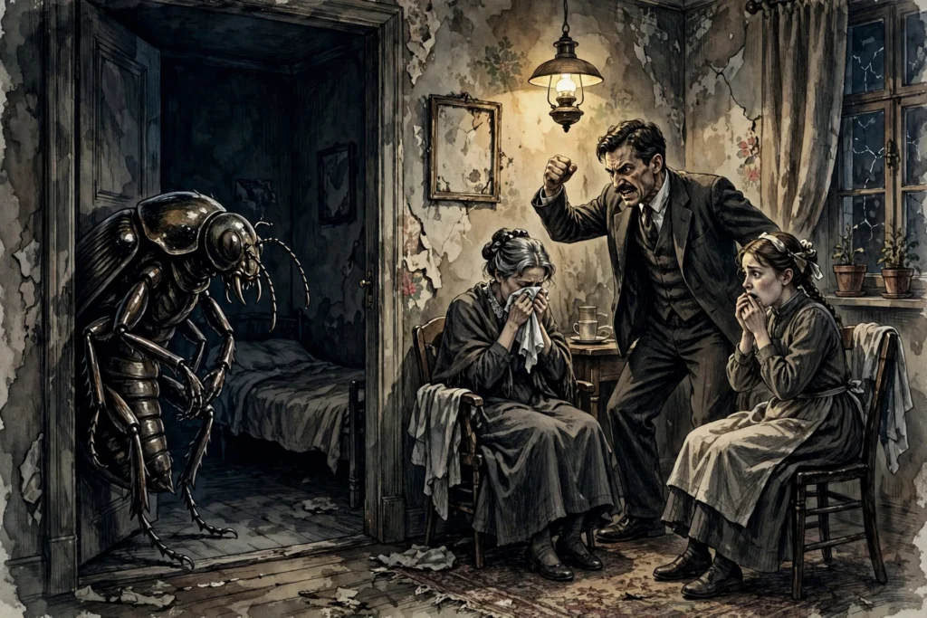 Gregor Samsa hated by his family in The Metamorphosis